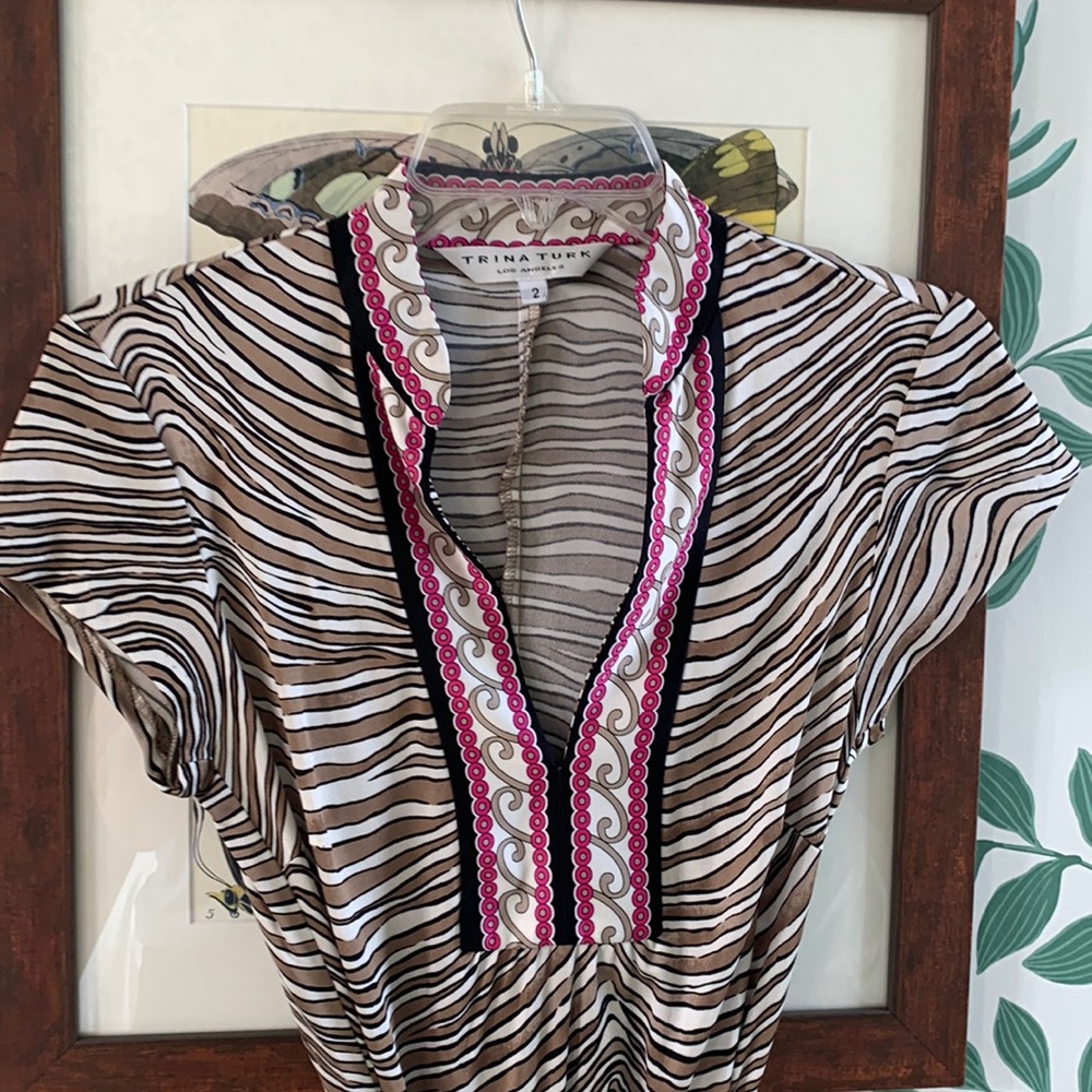 Trina Turk silk collar dress 2